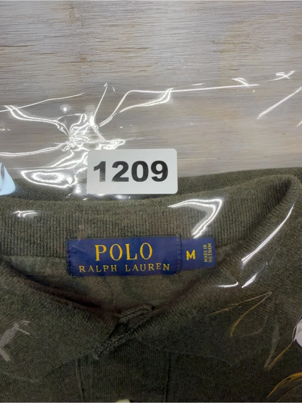 Polo by Ralph Lauren Men's Medium Olive Long-Sleeve Polo Shirt